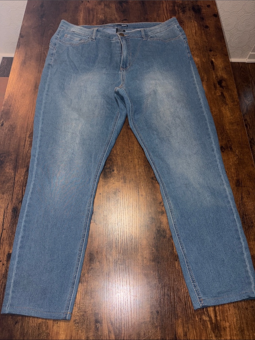 Fashion Nova Slim Straight Light Blue Jeans